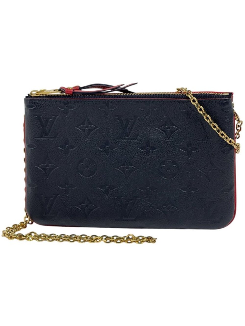 Louis Vuitton Pochette Double Zip Shoulder Bag 2-Way Monogram Empreinte Marine